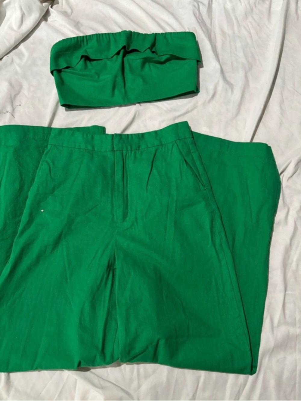 Princess Polly Emerald Green Wide Leg Pants - Picture 4 of 8